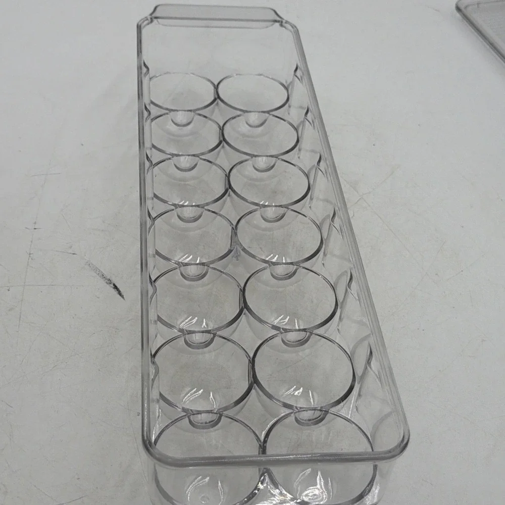 Egg Container for Refrigerator - 14 Egg Holder/Storage with Lid & Handle